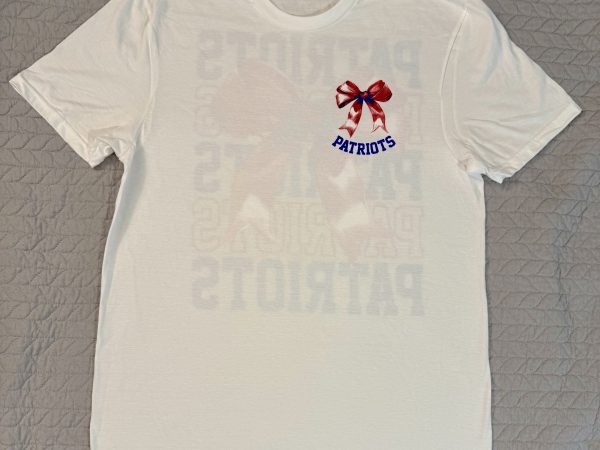 2-sided White Patriots Bow Tee