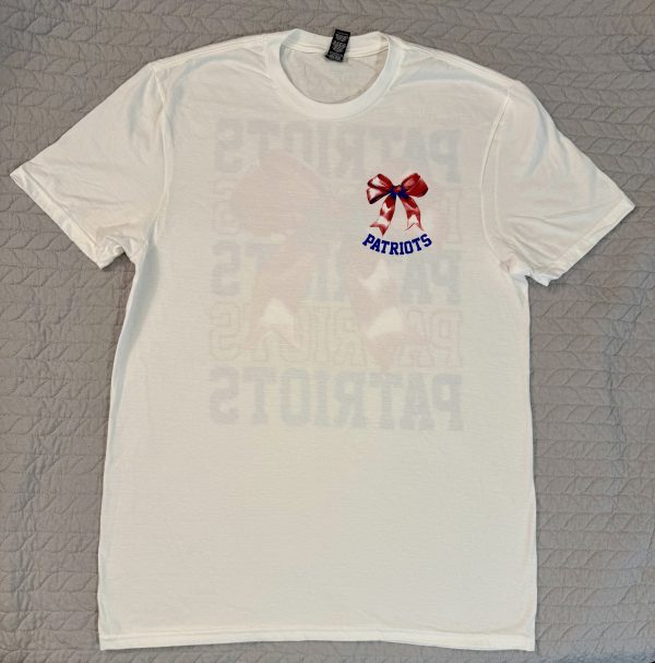 2-sided White Patriots Bow Tee