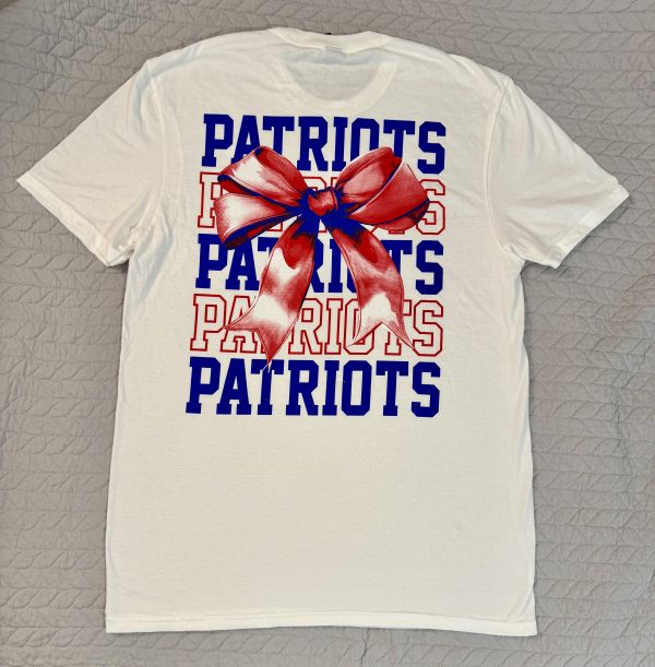 2-sided White Patriots Bow Tee - Image 2